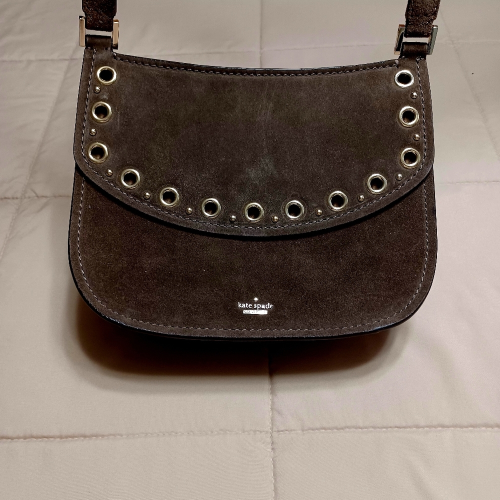 Kate Spade Dark Brown Suede Shoulder Bag Excellent Condition